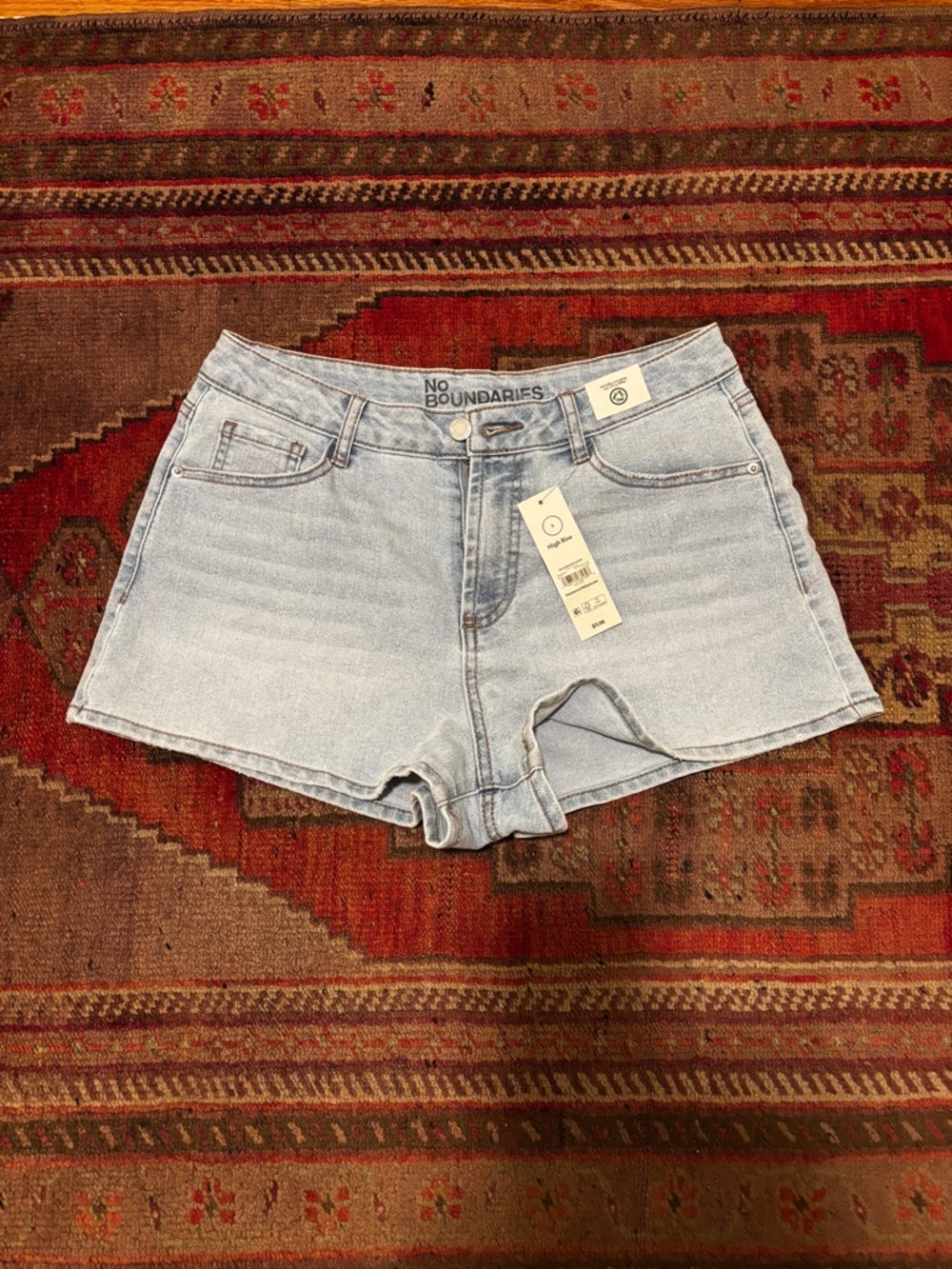 No Boundaries Light Blue High-Rise Denim Shorts